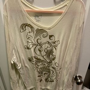 Long sleeve shirt with glitter design